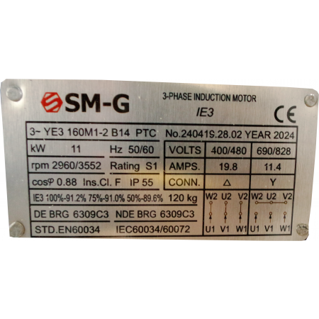 SILNIK ELEKTRYCZNY 11kW 400/690V 2960 Obr 3FAZOWY
